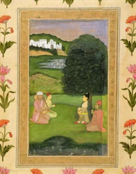Lady and Attendant Listening to Music at Sunset, from the Small Clive Album